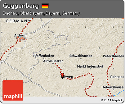 Shaded Relief 3D Map of Guggenberg