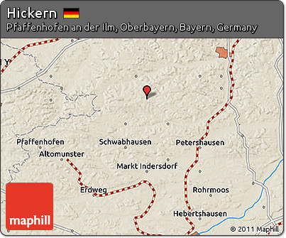 Shaded Relief 3D Map of Hickern