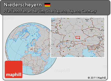 Gray Location Map of Niederscheyern