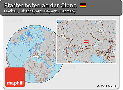 Gray Location Map of Pfaffenhofen An Der Glonn