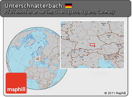 Gray Location Map of Unterschnatterbach