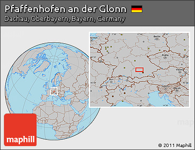 Gray Location Map of Pfaffenhofen An Der Glonn