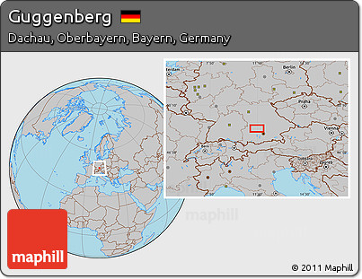 Gray Location Map of Guggenberg