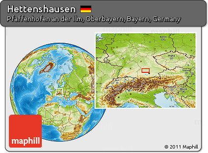 Physical Location Map of Hettenshausen