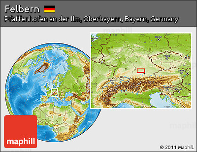 Physical Location Map of Felbern