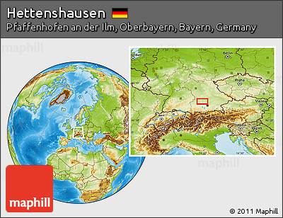 Physical Location Map of Hettenshausen