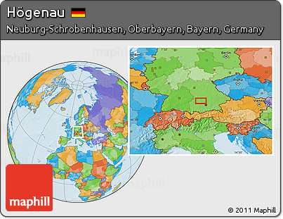 Political Location Map of Högenau