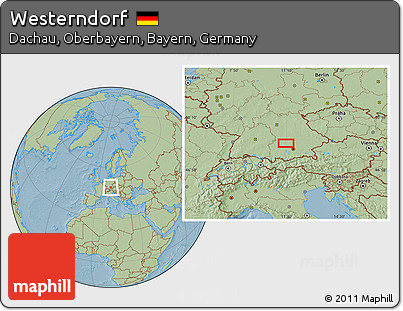 Savanna Style Location Map of Westerndorf, hill shading