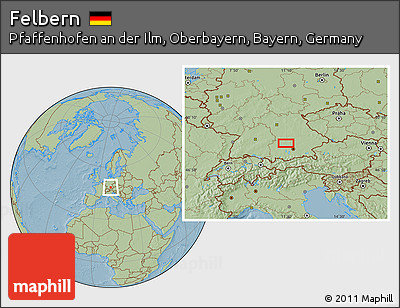 Savanna Style Location Map of Felbern, hill shading