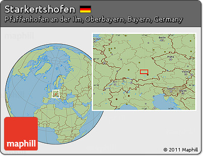 Savanna Style Location Map of Starkertshofen