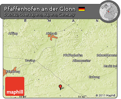 Physical Map of Pfaffenhofen An Der Glonn
