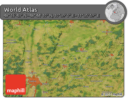 Satellite Map of the Area around 48° 30' 27" N, 11° 7' 30" E