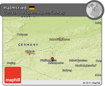 Physical Panoramic Map of Halmsried