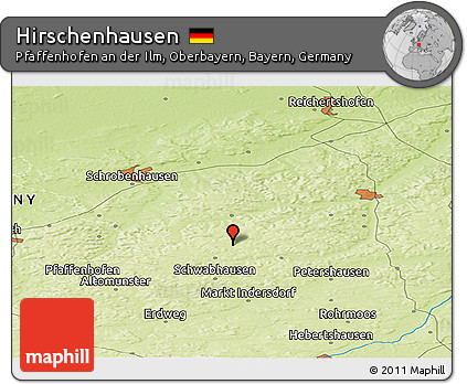 Physical Panoramic Map of Hirschenhausen