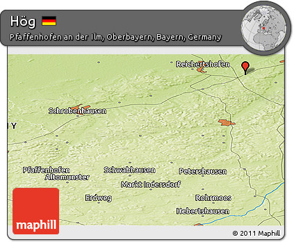 Physical Panoramic Map of Hög