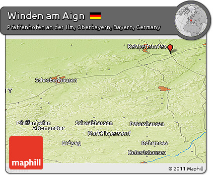 Physical Panoramic Map of Winden Am Aign