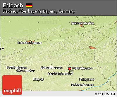 Physical Panoramic Map of Erlbach