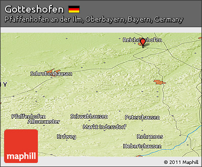 Physical Panoramic Map of Gotteshofen