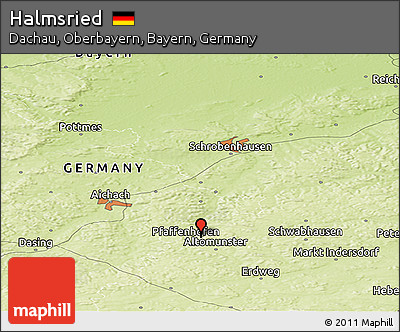 Physical Panoramic Map of Halmsried