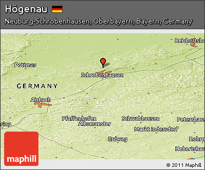 Physical Panoramic Map of Högenau