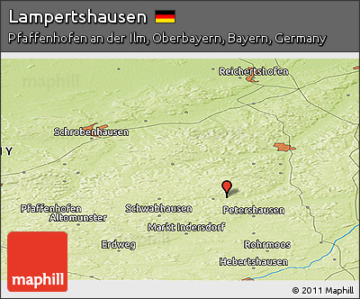 Physical Panoramic Map of Lampertshausen