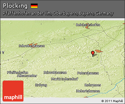 Physical Panoramic Map of Plöcking