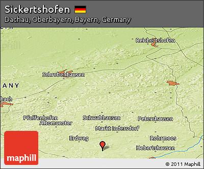Physical Panoramic Map of Sickertshofen