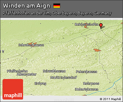 Physical Panoramic Map of Winden Am Aign