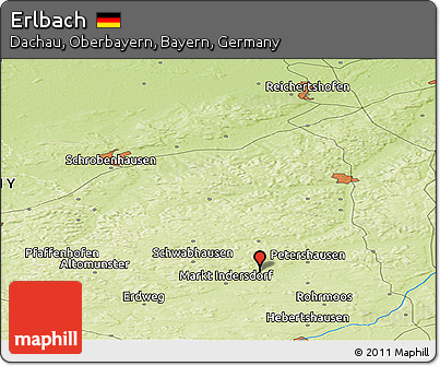Physical Panoramic Map of Erlbach