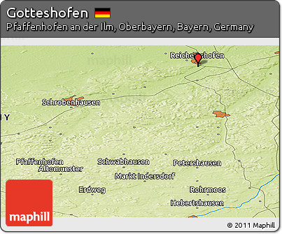 Physical Panoramic Map of Gotteshofen