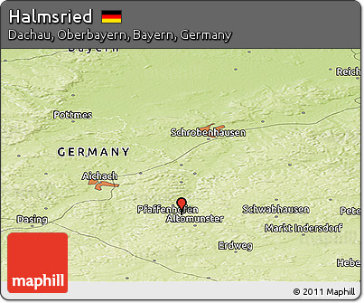 Physical Panoramic Map of Halmsried