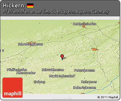 Physical Panoramic Map of Hickern