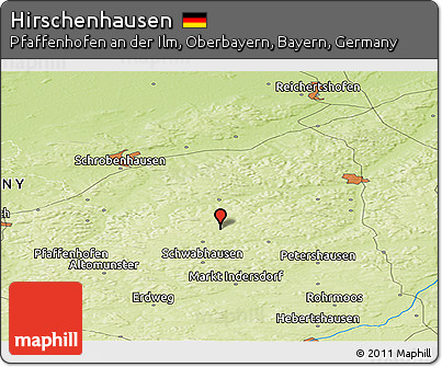 Physical Panoramic Map of Hirschenhausen