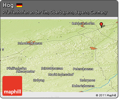Physical Panoramic Map of Hög