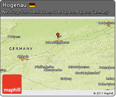 Physical Panoramic Map of Högenau