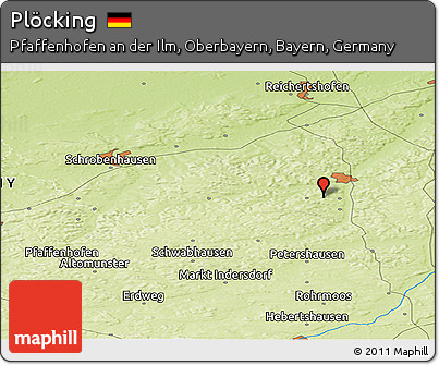 Physical Panoramic Map of Plöcking