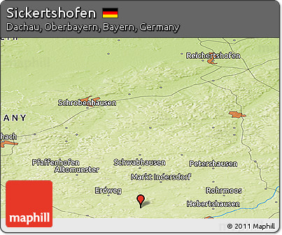 Physical Panoramic Map of Sickertshofen