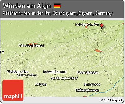 Physical Panoramic Map of Winden Am Aign