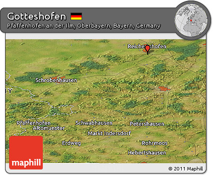 Satellite Panoramic Map of Gotteshofen