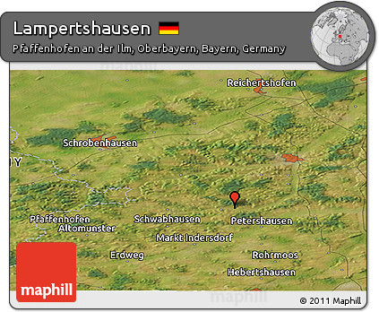Satellite Panoramic Map of Lampertshausen