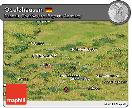 Satellite Panoramic Map of Odelzhausen