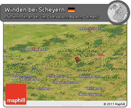 Satellite Panoramic Map of Winden Bei Scheyern