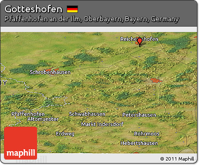Satellite Panoramic Map of Gotteshofen