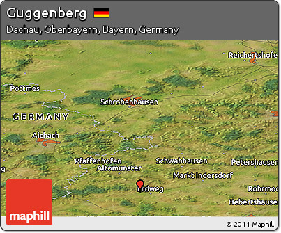 Satellite Panoramic Map of Guggenberg