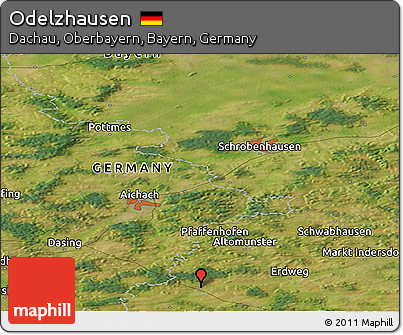 Satellite Panoramic Map of Odelzhausen