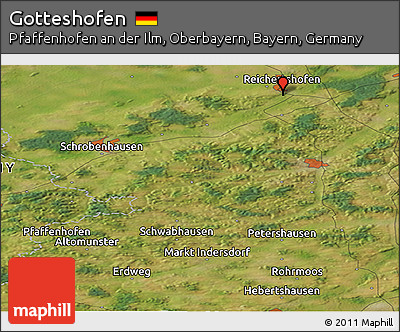 Satellite Panoramic Map of Gotteshofen