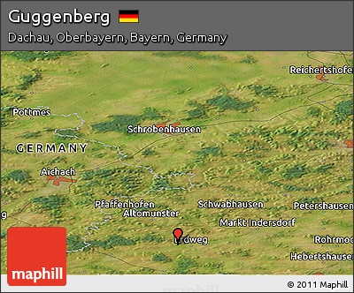 Satellite Panoramic Map of Guggenberg