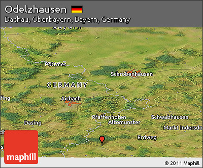 Satellite Panoramic Map of Odelzhausen