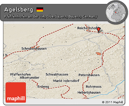 Shaded Relief Panoramic Map of Agelsberg