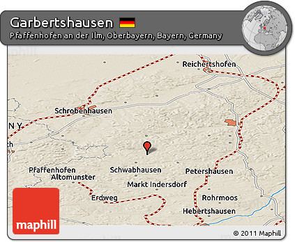 Shaded Relief Panoramic Map of Garbertshausen